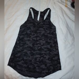 Lululemon Black and Gray Camouflage Tank Top